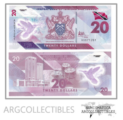 Trinidad y Tobago Billete 20 Dolares 2020 UNC Polimero
