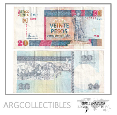 Cuba Billete 20 Pesos 2008 P-Fx-50 VF+