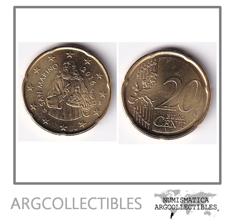 San Marino Moneda 20 Centavos 2016 Laton KM-483 UNC