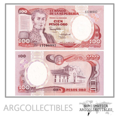 Colombia Billete 100 Pesos 1987 P-426c UNC