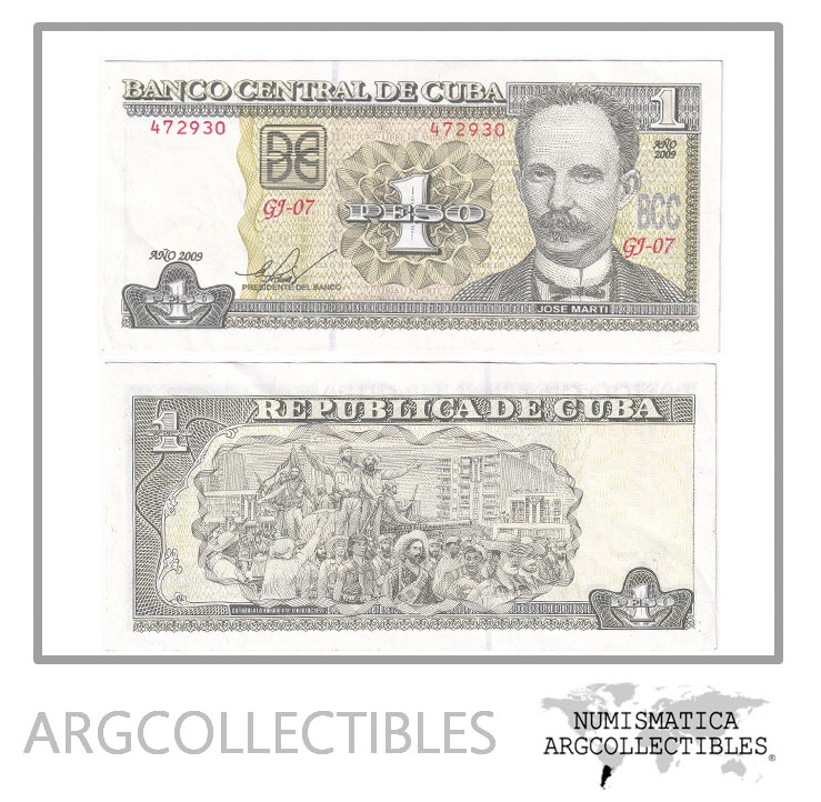Cuba Billete 1 Peso 2009 P-128d UNC