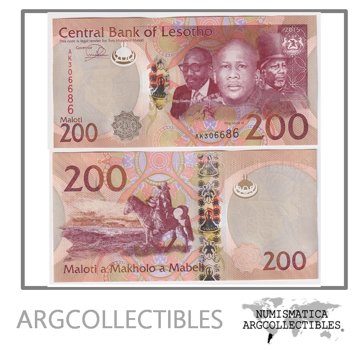 Lesotho Billete 200 Maloti 2015 P-25 UNC
