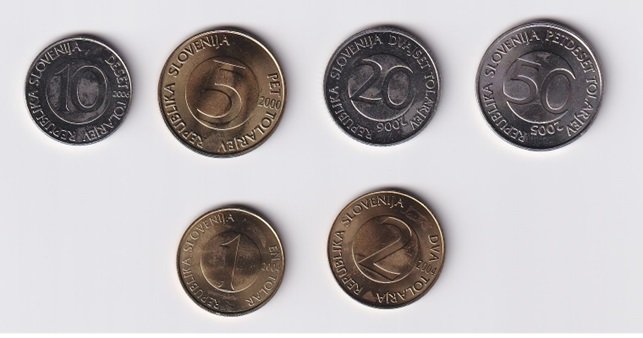 Eslovenia Set 6 Monedas 1,2, 5,10,20,50 Tolarjev 2000/2006 Animales Niquel-Laton UNC - Imagen 2