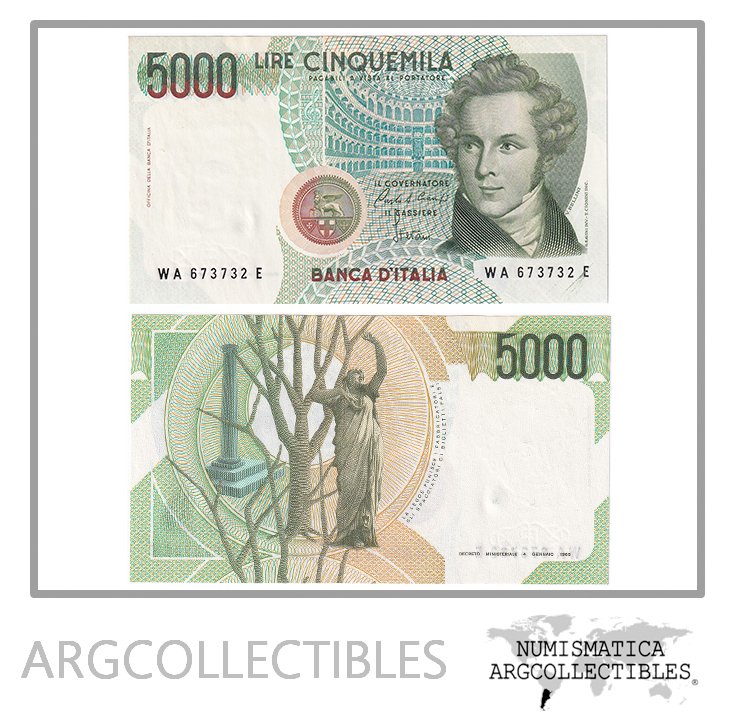 Italia Billete 5.000 Liras 1985 P-111a Au