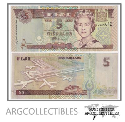 Fiji Billete 5 Dolares 2002 P-105b UNC