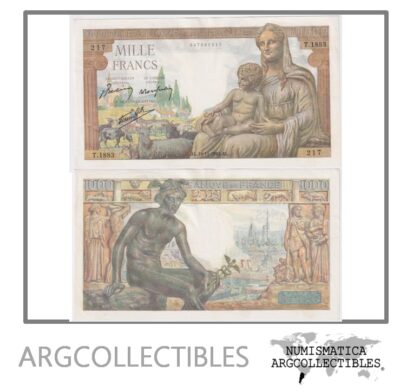 Francia Billete 1.000 Francos 1942 P-102 AU
