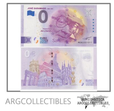 Portugal Billete 0 Euro 2022 Jose Saramago Premio Nobel UNC