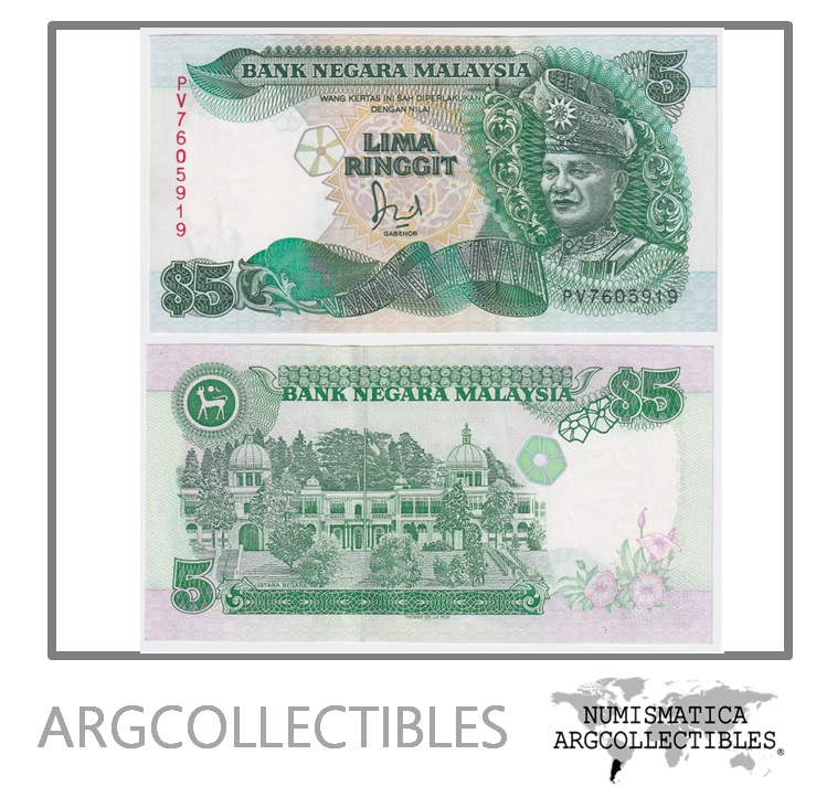 Malasia Billete 5 Ringgit 1986 P-28b AU