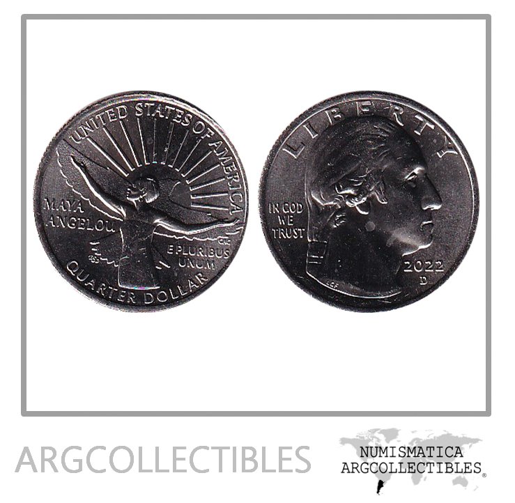 USA Moneda 1/4 Dolar 2022 D Niquel Maya Angelou UNC