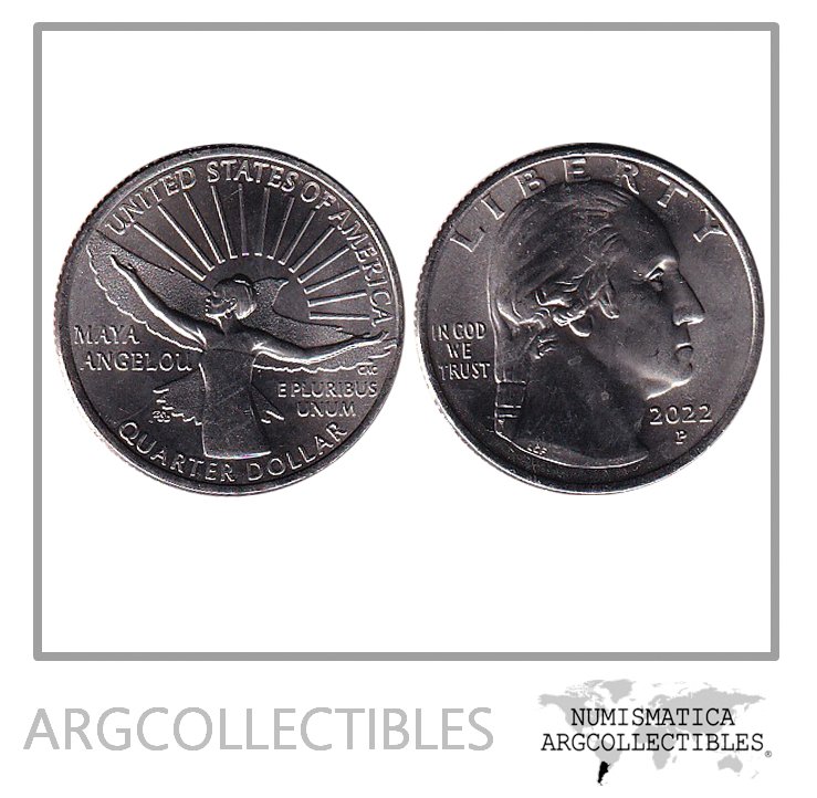 USA Moneda 1/4 Dolar 2022 P Niquel Maya Angelou UNC
