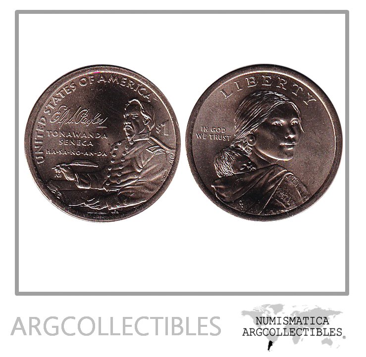 USA Moneda 1 Dolar 2022 D Laton Ely Samuel Parker UNC