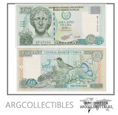 Chipre Billete 10 Pounds 1997 P-59 AU