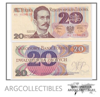 Polonia Billete 20 Zlotych 1982 P-149 UNC