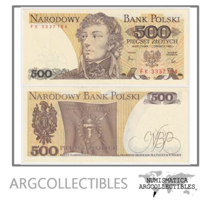 Polonia Billete 500 Zlotych 1982 P-145 UNC