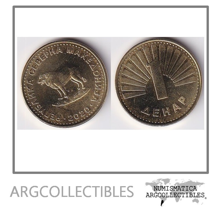 Macedonia del Norte Moneda 1 Denario 2020 Laton UNC