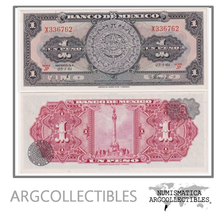 Mexico Billete 1 Pesos 1961 P-59G UNC