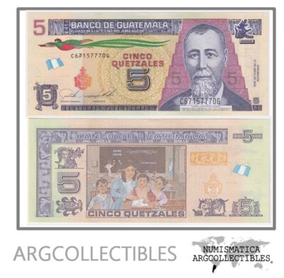Guatemala Billete 5 Quetzales 2020 UNC