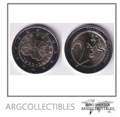 Lituania Moneda 2 Euros 2022 100 Aniversario Basket Bimetalica UNC