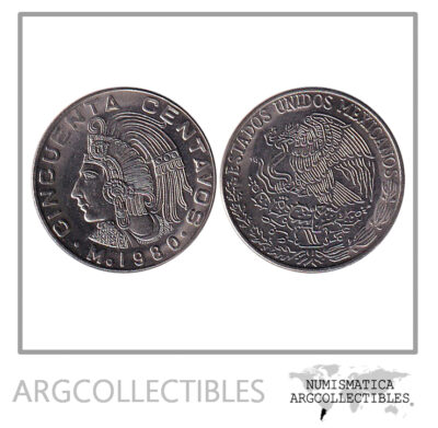 Mexico Moneda 50 Centavos 1980 Niquel KM-452 Cuatemoc UNC