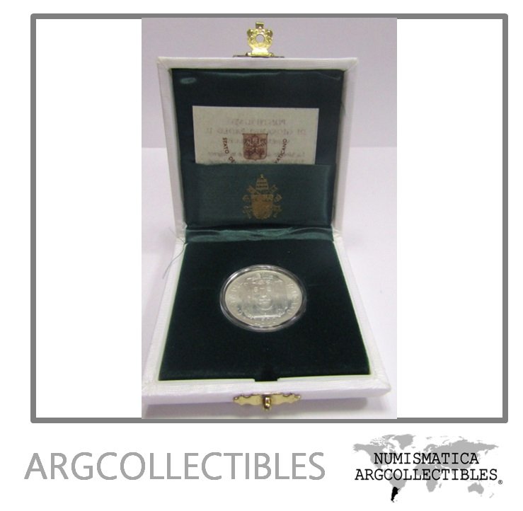 Vaticano Moneda 500 Liras Plata 835 1998 20 Aniversario Papa Juan Pablo II KM-292 Unc