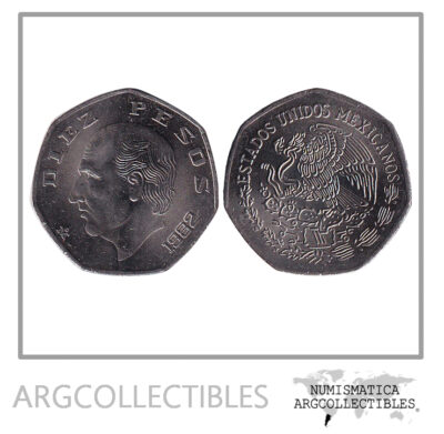 Mexico Moneda 10 Pesos 1982 Niquel KM-477.2 Hidalgo UNC