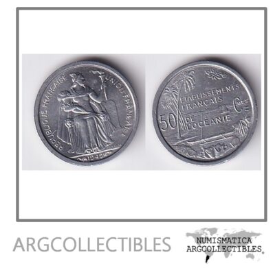 Oceania Francesa Moneda 50 Cent Francos 1949 KM-1 UNC