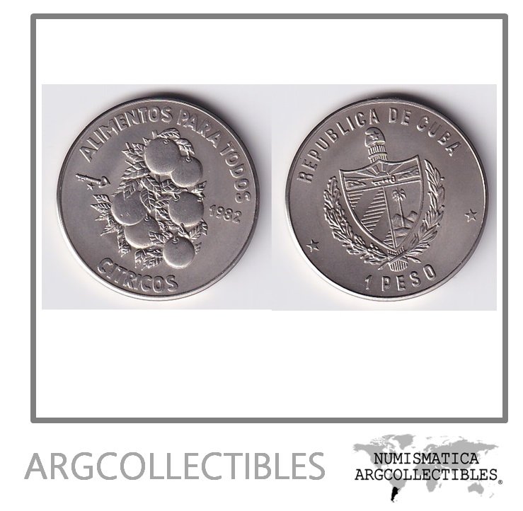 Cuba Moneda 1 Peso 1982 FAO Niquel KM-94 UNC