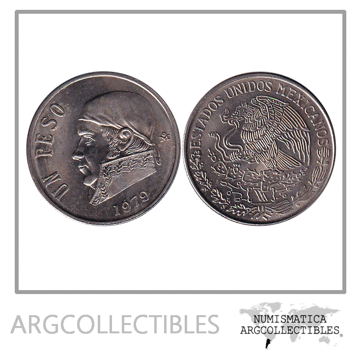 Mexico Moneda 1 Peso 1979 Niquel KM460 Morelos UNC Argcollectibles
