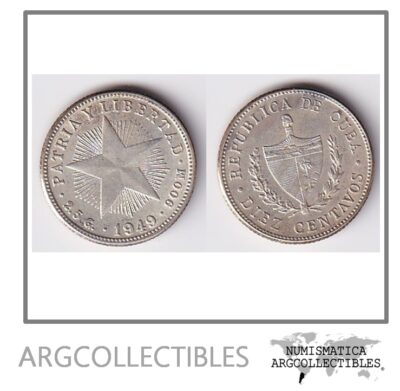 Cuba Moneda 10 Centavos 1949 Plata 900 KM-12 AU