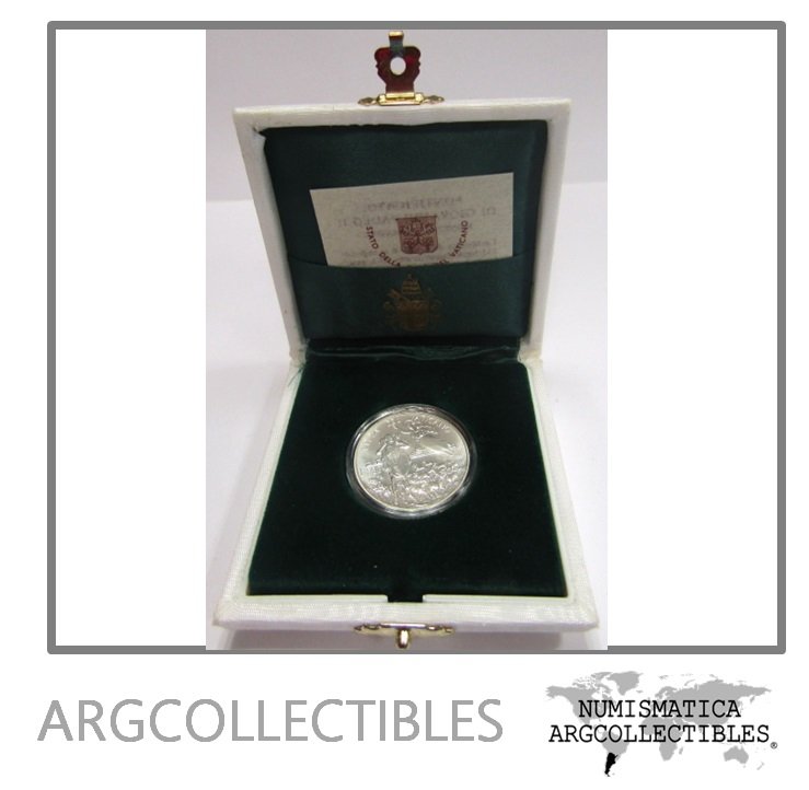 Vaticano Moneda 500 Liras Plata 835 1996 50 Aniversario Juan Pablo II KM-269 Unc