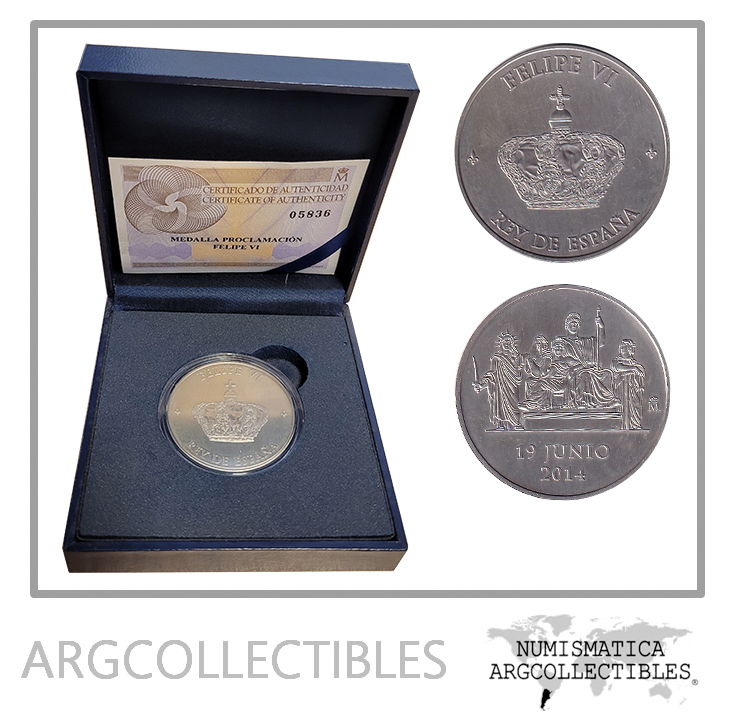 España Medalla Proclamacion 2014 Rey Felipe VI Plata 925 UNC