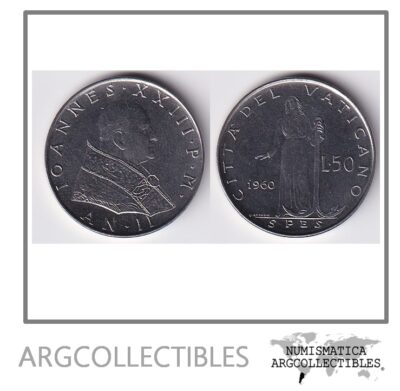 Vaticano Moneda 50 Liras 1960 Acero KM-63 UNC