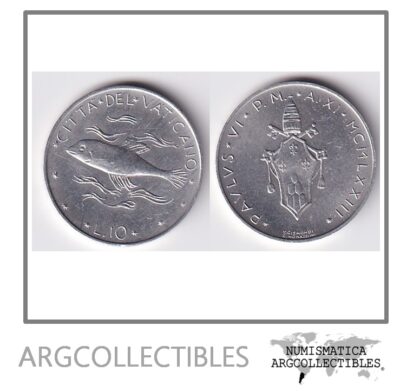 Vaticano Moneda 10 Liras 1973 Aluminio KM-119 UNC
