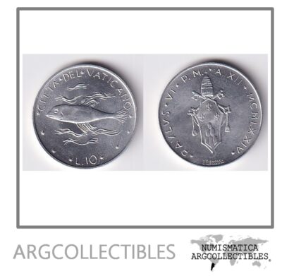 Vaticano Moneda 10 Liras 1974 Aluminio KM-119 UNC