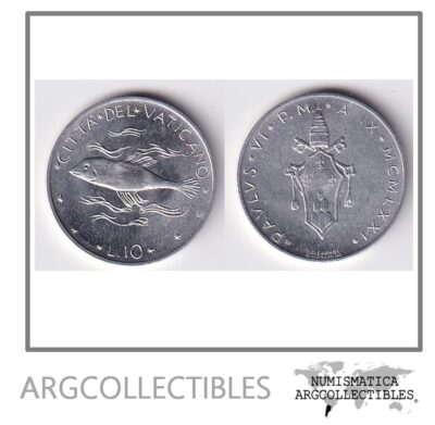 Vaticano Moneda 10 Liras 1971 Aluminio KM-119 UNC