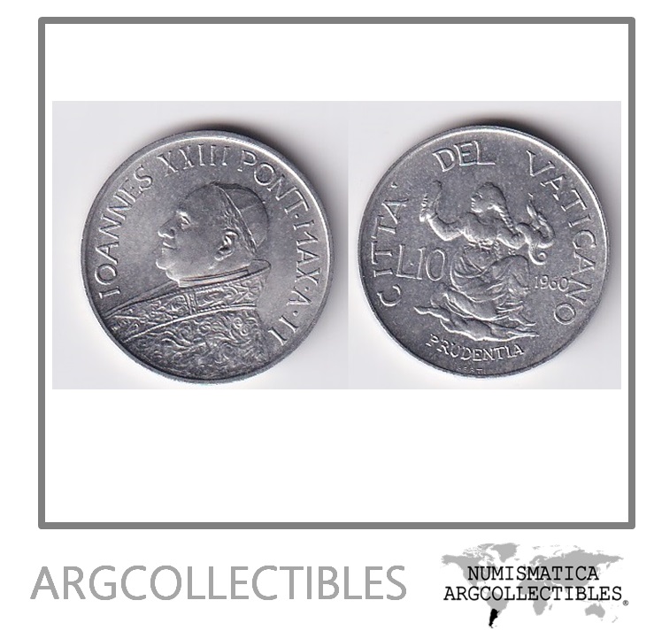 Vaticano Moneda 10 Liras 1960 Aluminio KM-61 UNC