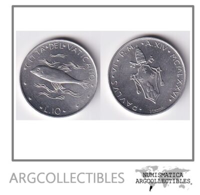 Vaticano Moneda 10 Liras 1976 Aluminio KM-119 UNC