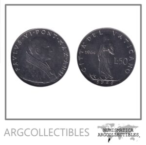 Vaticano Moneda 50 Liras 1964 Acero KM-81 UNC