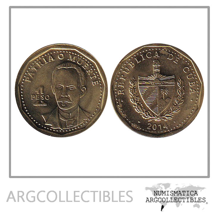 Cuba Moneda 1 Peso 2014 Laton Jose Marti KM-347 UNC