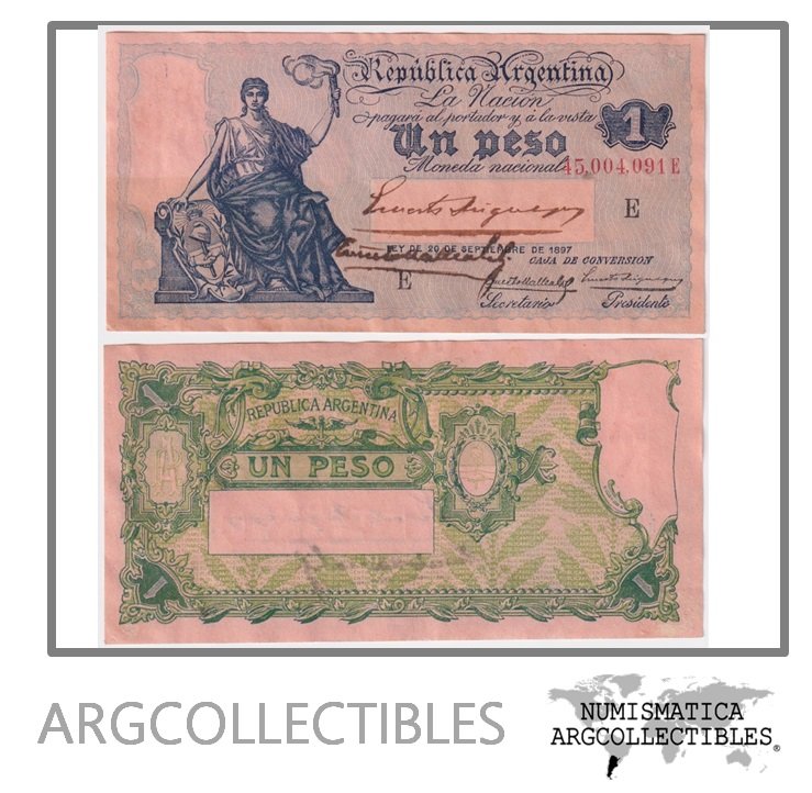 Argentina Billete 1 Peso 1932 P-243b/Bot-1563 AU (Firmado a Mano)
