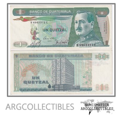 Guatemala Billete 1 Quetzal 1985 P-66 AU