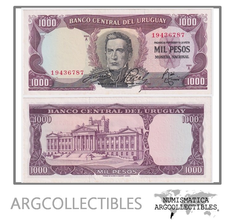 Uruguay Billete 1.000 Pesos 1967 P-49/CR-9A.10 AU