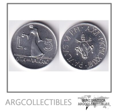 Vaticano Moneda 5 Liras 1978 Aluminio KM-133 UNC