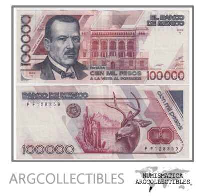 Mexico Billete 100.000 Pesos 1988 P-94A VF+