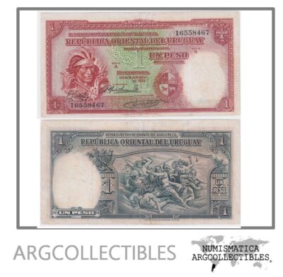Uruguay Billete 1 Peso 1935 P-28/CR-9.111.11 VF