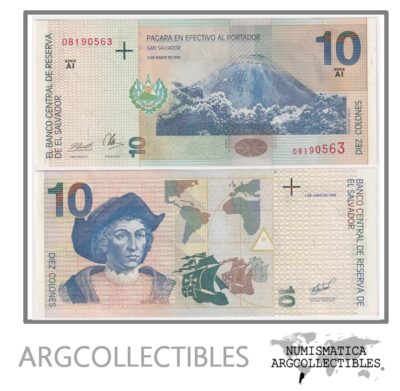 El Salvador Billete 10 Colones 1998 P-148b UNC (SERIE AI)