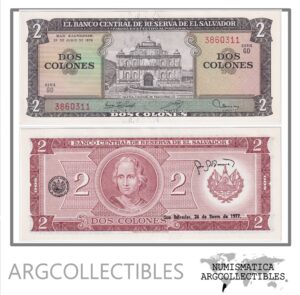 El Salvador Billete 2 Colones 1976 P-124 UNC (SERIE GD)