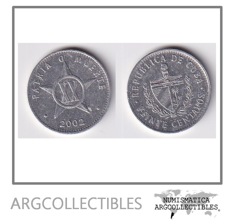 Cuba Moneda 20 Centavos 2002 Aluminio KM-35 AU