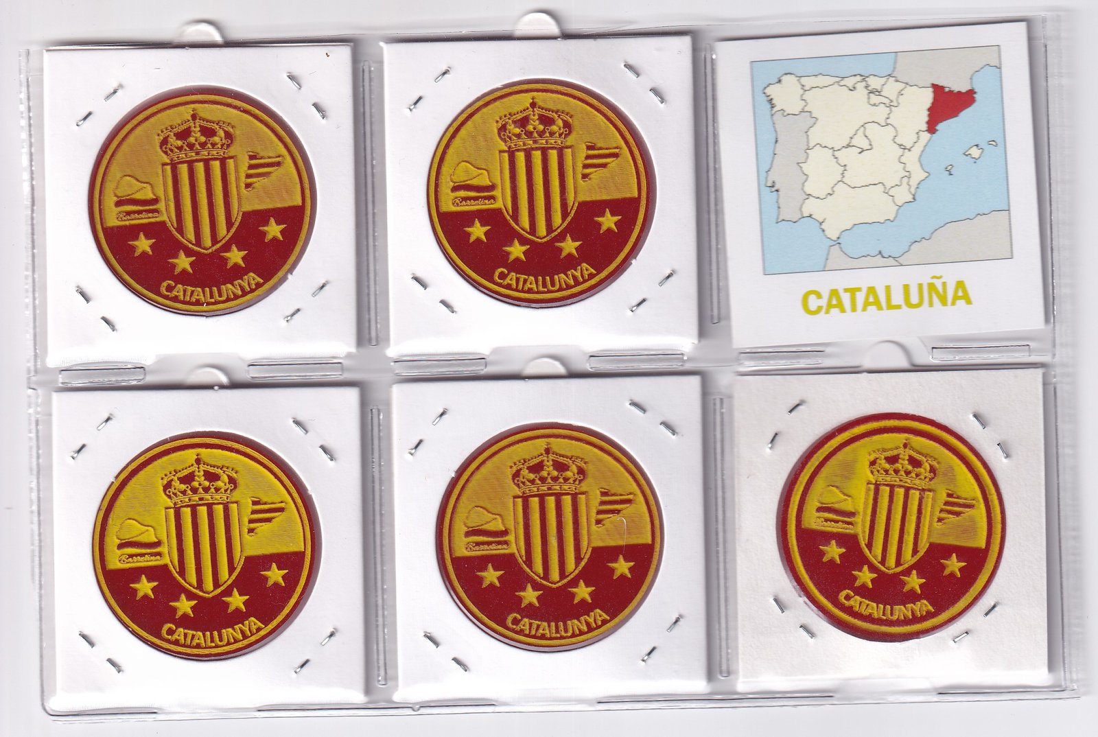 Cataluña Set x5 Monedas 2021 Polimero Esmaltadas UNC - Imagen 3