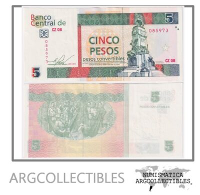 Cuba Billete 5 Pesos 2013 P-FX-48 AU (Reposicion)